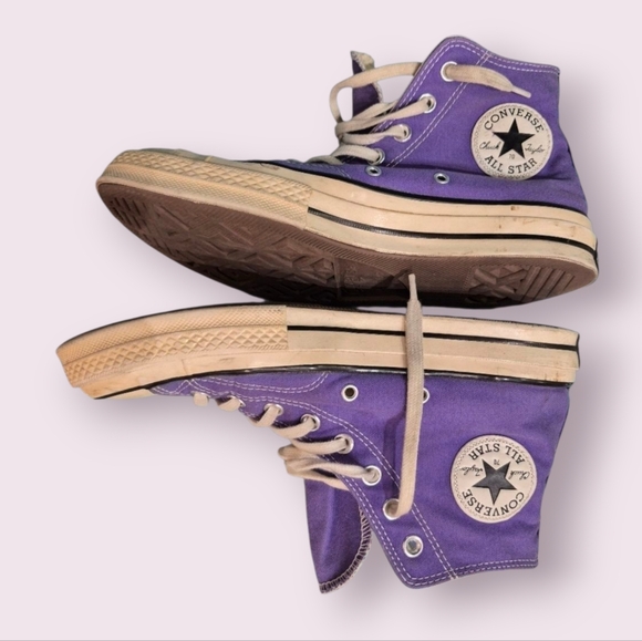 💘 Converse Purple High-Top Sneakers Mens 8 - Picture 1 of 13